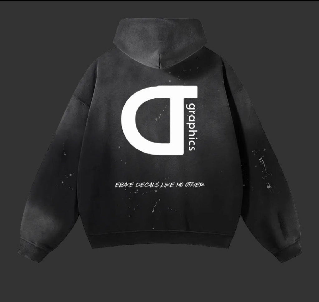 Vintage Washed Frayed Fleece Hoodie